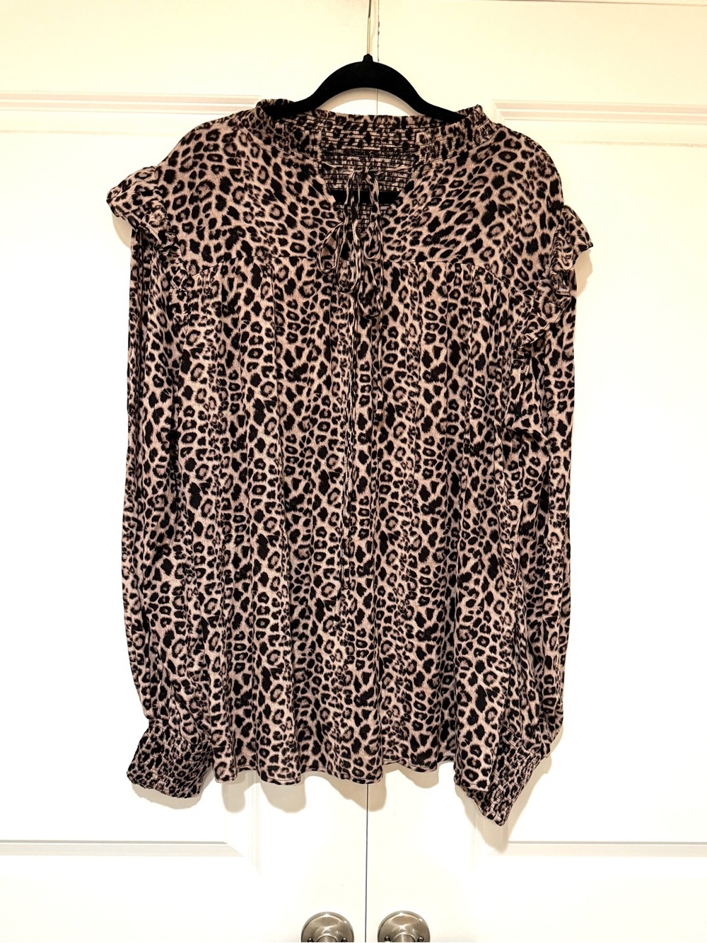Kori The Tipton Leopard-Print Blouse - Taupe & Black